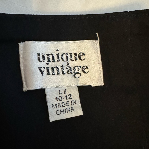 Black high waisted Unique Vintage tapered leg pants. - Picture 7 of 7